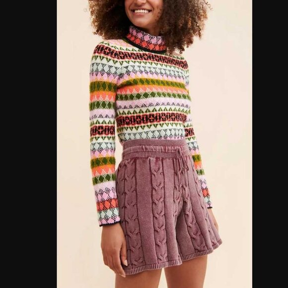 L Maeve by Anthropologie Carol multicolor stripe turtleneck sweater - Picture 2 of 9